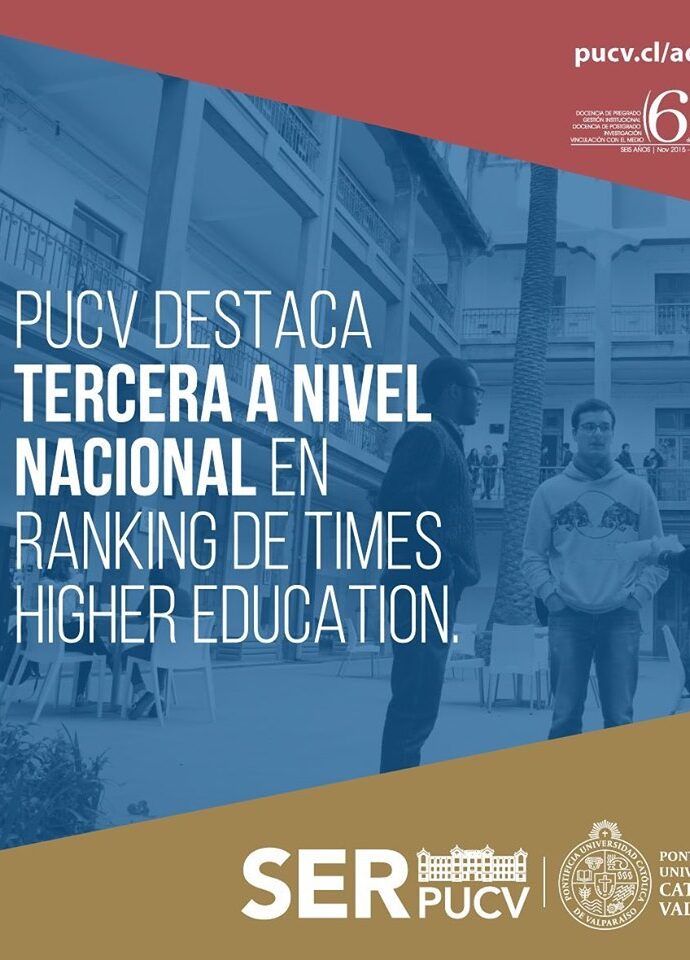 PUCV es la tercera universidad a nivel nacional en ranking Times Higher Education de América Latina