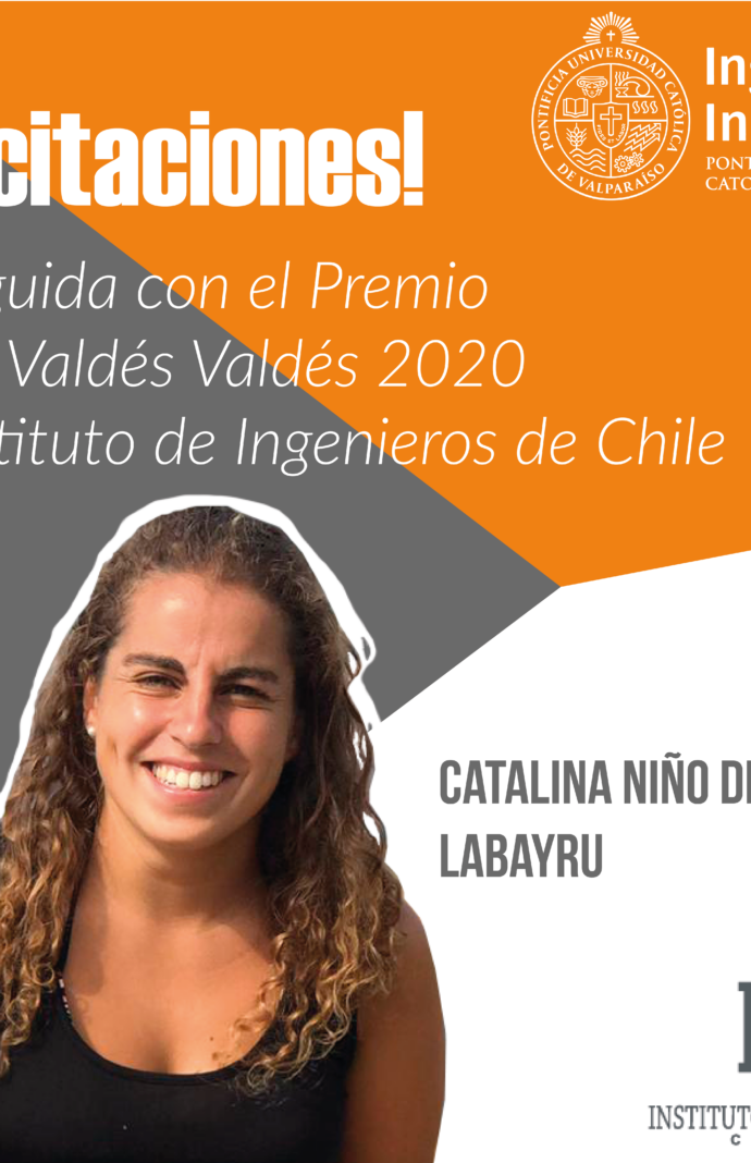 Catalina Niño de Zepeda Labayru, egresada de la EII, recibe premio Ismael Valdés Valdés de Instituto de Ingenieros de Chile