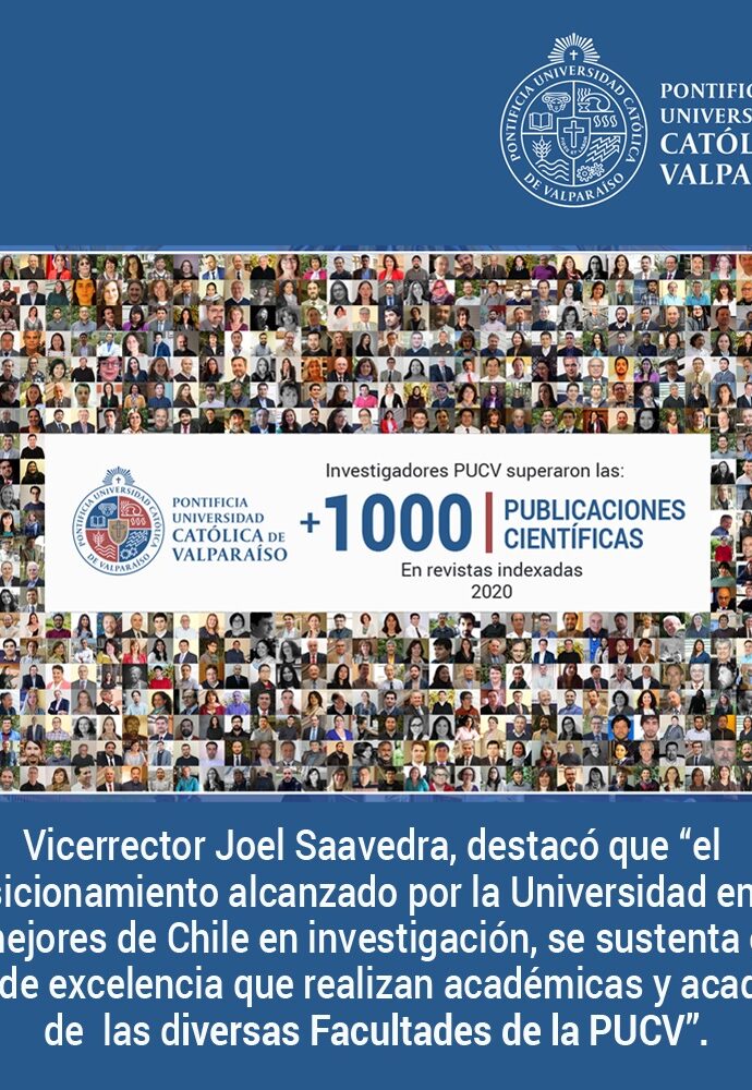 PUCV superó las 1000 publicaciones científicas en 2020 y ocupó el lugar 21 en investigación a nivel latinoamericano