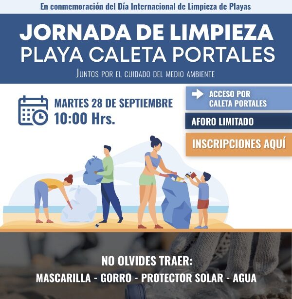 Limpieza de la playa en Caleta Portales