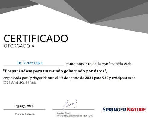 Profesor Víctor Leiva dictó charla para Springer Nature